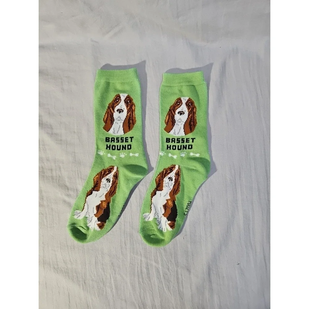 Foozys Basset Hound Dog Socks Fun Novelty Dress Casual Pet Size 9-11 New W/O Tag